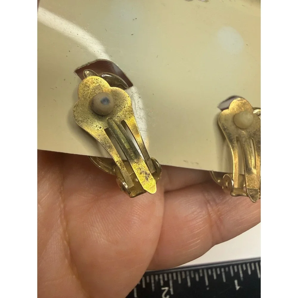 Jordache Two Tone Gold Silver Ribbed Knot Clip On Earrings Vintage 80s 90s